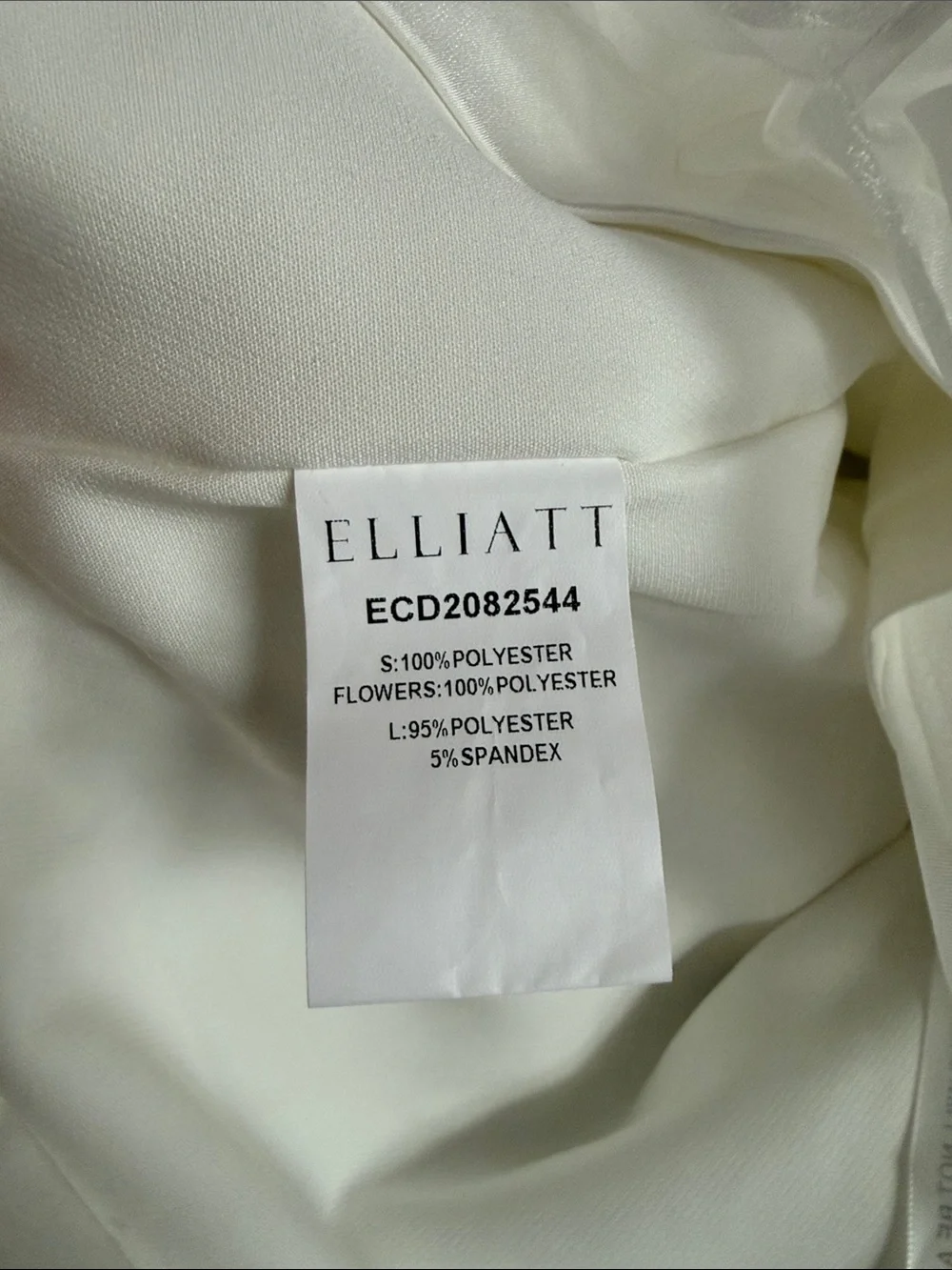 ELLIATT Asher Flower Mini Dress in White / Ivory Size Large NEW
